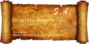 Stiglitz Arnold névjegykártya